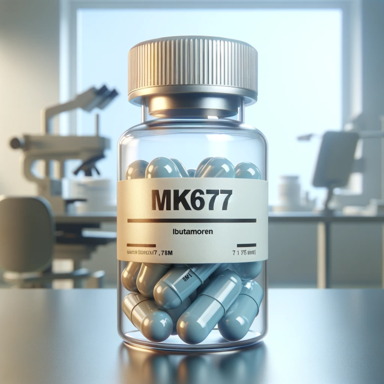 DALL·E 2023-12-09 14.06.13 - A realistic and detailed illustration of a bottle of MK677 (Ibutamoren) capsules