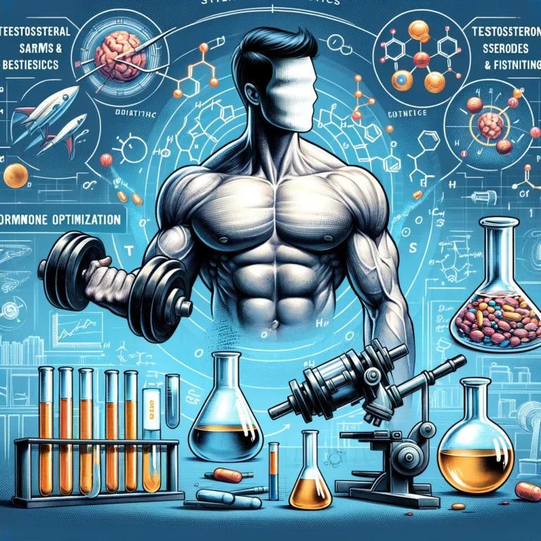 DALL·E 2024-02-06 14.32.29 - Illustrate a conceptual image that combines elements of scientific research, hormone optimization, and fitness