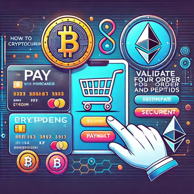 DALL·E 2024-06-22 13.22.52 - A visually appealing cover image for an article titled 'How to Pay with Cryptocurrency and Validate Your Order for SARMs and Peptides'