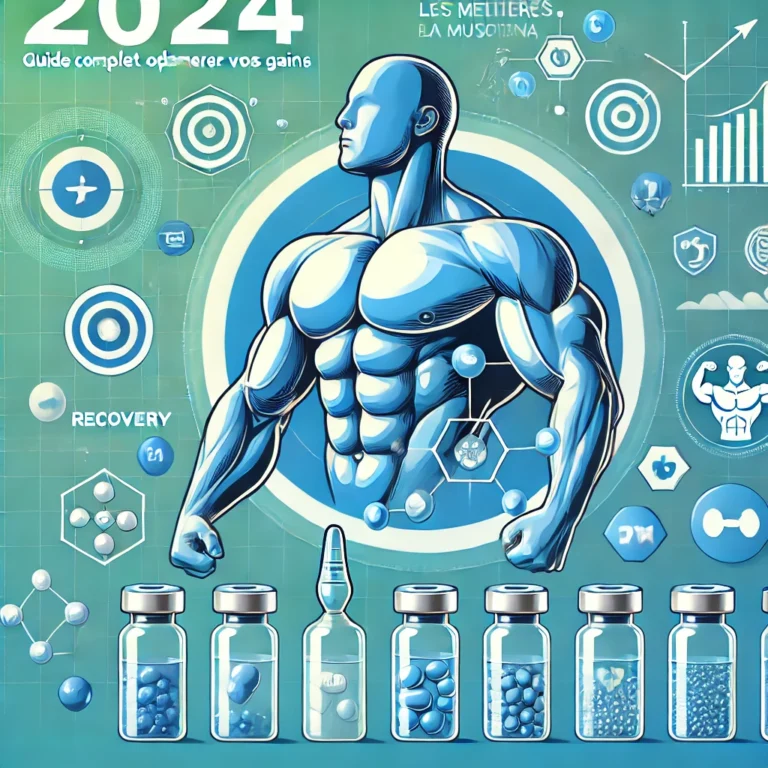 DALL·E 2024-07-15 13.21.15 - A visually appealing cover image for an article titled 'Les Meilleurs Peptides pour la Musculation en 2024_ Guide Complet pour Optimiser vos Gains'