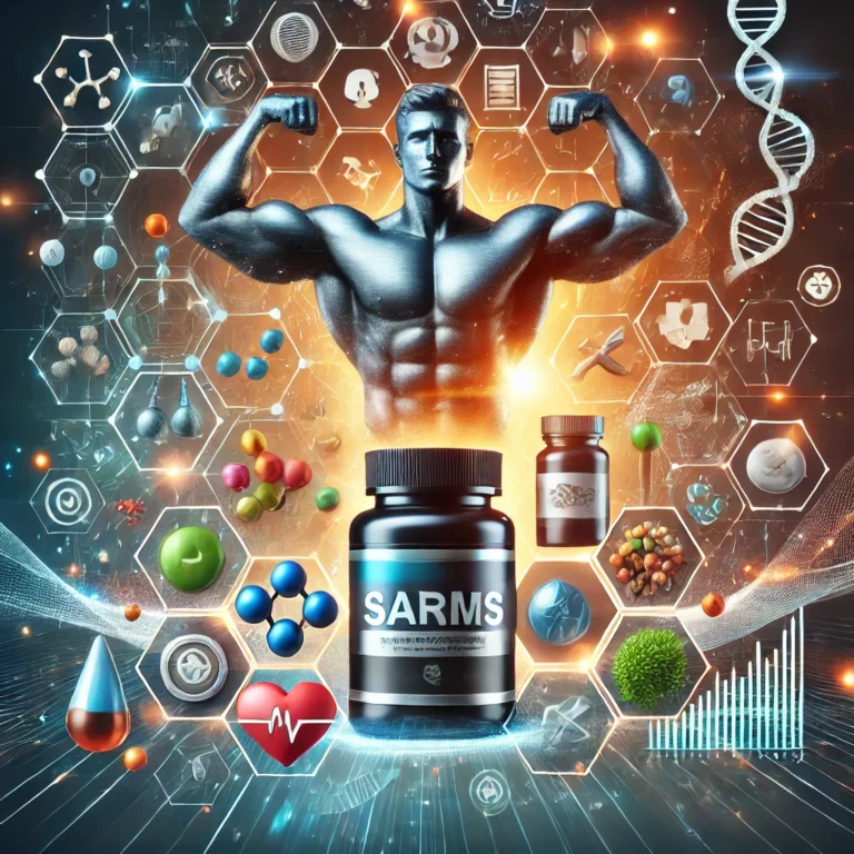 DALL·E 2024-08-01 20.02.13 - An engaging and informative image representing the concept of stacking SARMs and peptides for muscle growth, fat loss, and body recomposition