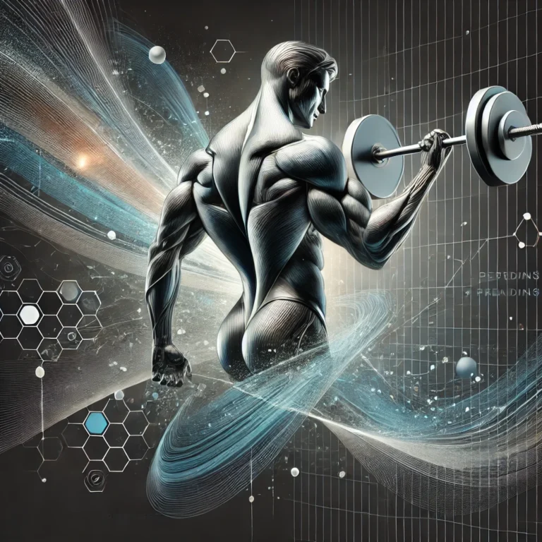 DALL·E 2024-10-17 15.34.28 - A modern, dynamic cover image for an article about achieving lean muscle mass through SARMs, peptides, and optimized training